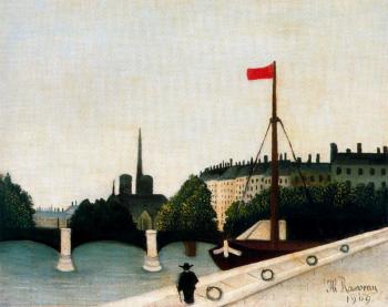 亨利 盧梭 Notre Dame View of the Ile Saint Louis from the Quai Henri IV